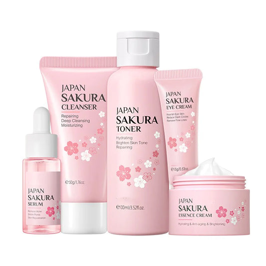 Japanese Sakura 5PC Moisturizing Face Cream Skincare Kit