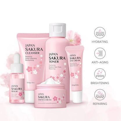 Japanese Sakura 5PC Moisturizing Face Cream Skincare Kit