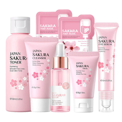 Sakura Skincare Luxury Gift Set – 7-Piece Cherry Blossom Kit for Her