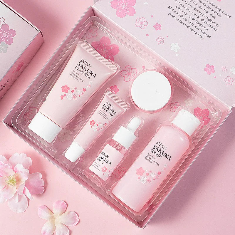 Japanese Sakura 5PC Moisturizing Face Cream Skincare Kit